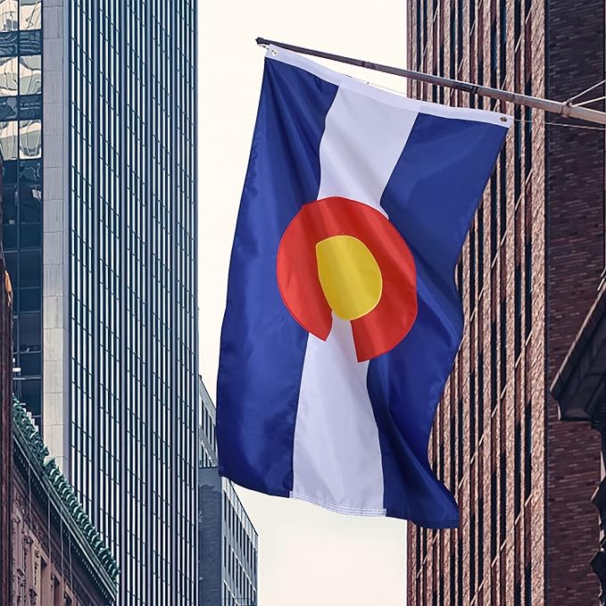 Colorado State Flag 4x6 Ft Deluxe Full Embroidered Heavy Duty Polyester Durable CO Outside Flags with Sewn Stripes and Brass Grommets for Indoor/Outdoor