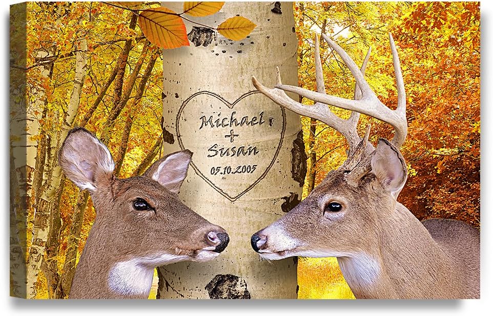 IPIC - Oh My Dear, Personalized Artwork with Names and Date on, Customized Gift for Anniversary,Wedding,Birthday and Holidays. Total Size:30" W x 20" H