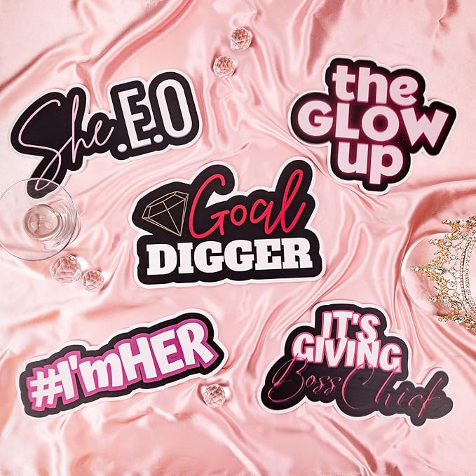 (Women Empowerment Pack) Elevate Your Photo Booth Experience with Our Durable & Waterproof Pack of Signs-Perfect for Weddings, Birthdays, and Photo Booth Businesses - PVC Foamboard Photo Props