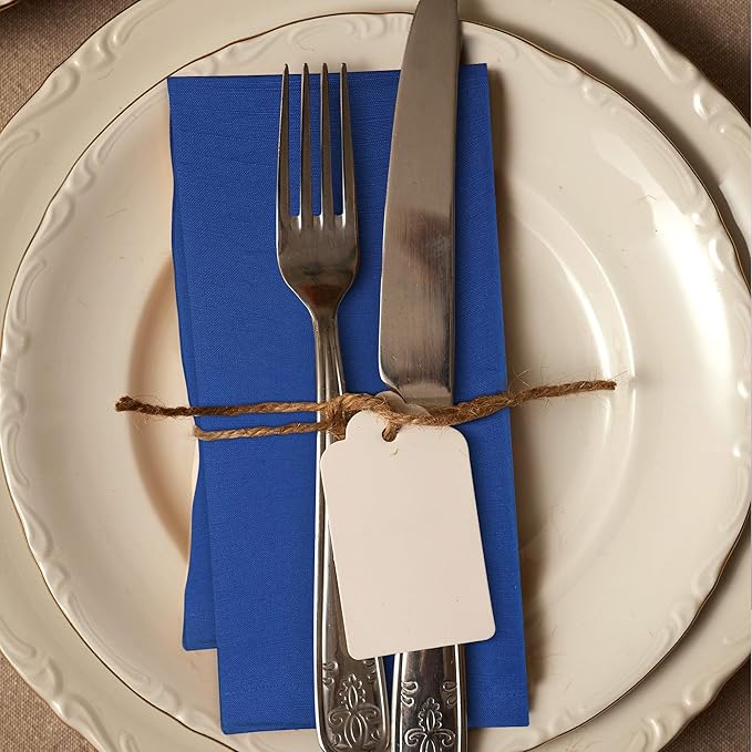 Urban Villa Cloth Napkins Set of 12 20x20 Inches 100% Cotton Napkins Cloth Washable Soft Durable Reusable Absorbent Table Dinner Napkins Cloth for Hotel Lunch Restaurant Weddings Parties-Royal Blue