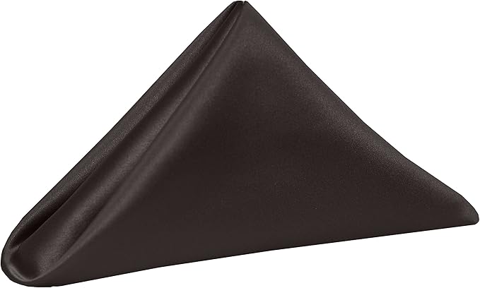Ultimate Textile Espresso Bridal Satin Wedding Napkins 17" x 17" (Set of 36) - Cloth Napkins Bulk Set, Wrinkle & Stain Resistant Polyester for Events