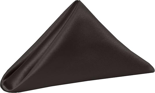 Ultimate Textile Espresso Bridal Satin Wedding Napkins 17" x 17" (Set of 24) - Cloth Napkins Bulk Set, Wrinkle & Stain Resistant Polyester for Events