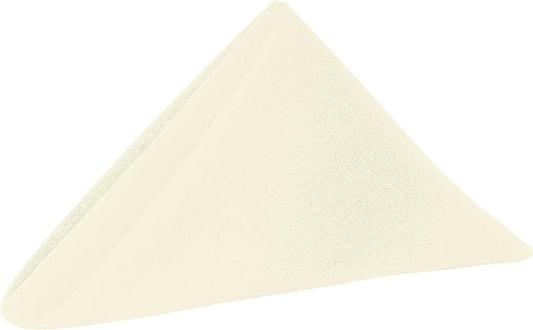 Ultimate Textile Cotton-Feel Ivory Cloth Napkins - 17" x 17" (Set of 24) Washable Dining Quality Polyester, Wrinkle & Stain Resistant