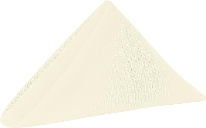 Ultimate Textile Cotton-Feel Ivory Cloth Napkins - 17" x 17" (Set of 120) Washable Dining Quality Polyester, Wrinkle & Stain Resistant
