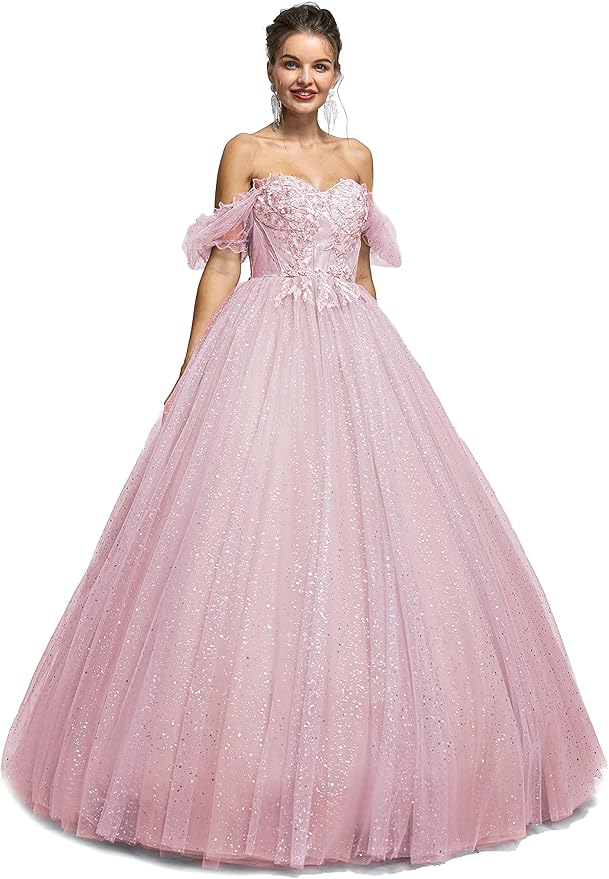 Engerla Women's Beading Sweetheart Ball Gown Tulle Layed Long Quinceanera Dress