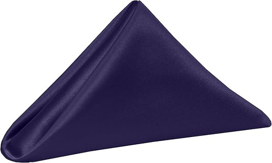 Ultimate Textile Plum Bridal Satin Wedding Napkins 17" x 17" (Set of 60) - Cloth Napkins Bulk Set, Wrinkle & Stain Resistant Polyester for Events