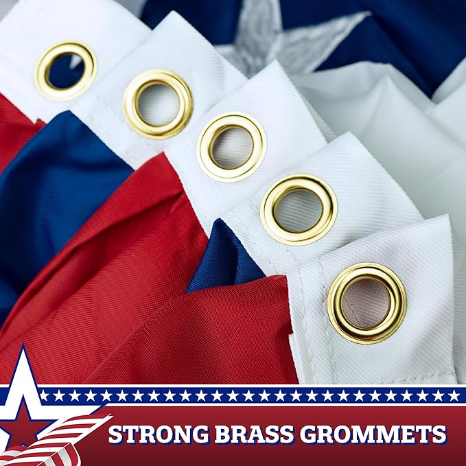 G128 – 10 Pack: USA Pleated Fan Flag, 5x10 Feet American USA Bunting Decoration Flags Embroidered Patriotic Stars & Sewn Stripes Canvas Header Brass Grommets