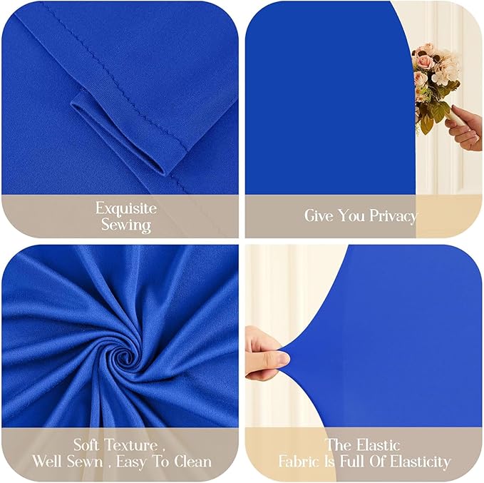 Royal Blue Arch Backdrop Cover Set of 3 - Spandex Arch Covers 7.2FT 6.6FT 6FT Stretchy Fabric Backdrop for Wedding Ceremony, Bridal Baby Shower, Birthday Party, Photo Booth Background Decor
