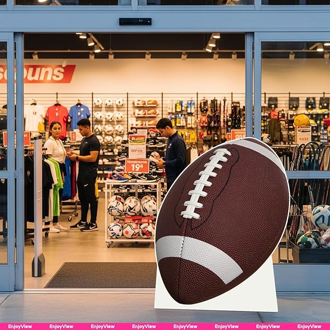 Football Cardboard Cutout, 8FT Life Size Cutouts Decor for Sports Themed Party Backdrop, Photo Booth Props, Birthday Table Centerpieces, Football Game Stand Up Display