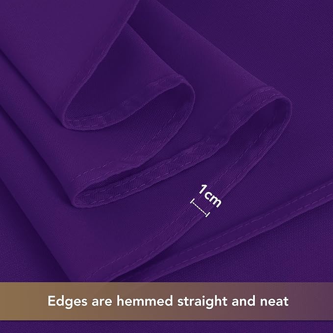 sancua Rectangle Tablecloths for 6 Foot Tables, 6 Pack - Washable Polyester Fabric Table Cloth for Halloween Party, Wedding Birthday Banquet Reception, 54x108 Inch, Purple