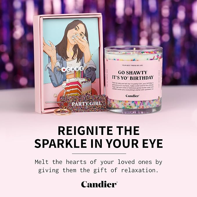 Birthday Cake Scented Candle, Natural Soy Candle with Birthday Cake & Buttercream Notes, Aromatherapy for Relaxation, Unique Candles Gifts for Women, 60-Hour Burn Time - Candier by Ryan Porter