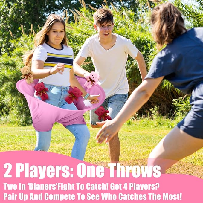 22 Pcs Funny Baby Shower Diapers Games Activities Fun Bridal Shower Games How Many Plushies Can You Catch in Your Big Diaper Gender Reveal for Boys Girls Adults (Various,Pink)