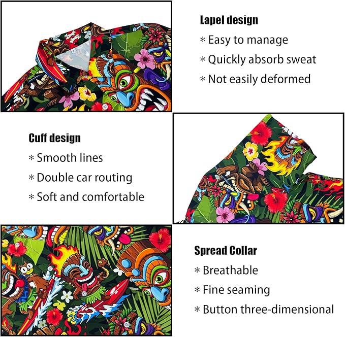 Men's Hawaiian Shirt and Shorts Set 2 Piece Beach Outfits with Bucket Hats for Beach Days and Summer Vibes