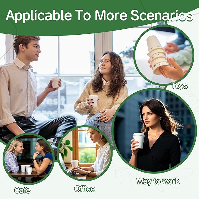 1000 Pack 12 oz Paper Cups - Disposable, White Hot Beverage Drinking Cups, Perfect for Party, Picnic, Travel, and Events