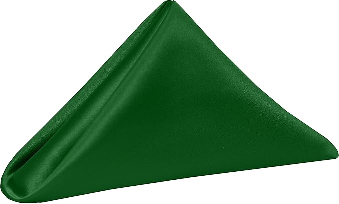 Ultimate Textile Emerald Bridal Satin Wedding Napkins 17" x 17" (Set of 120) - Cloth Napkins Bulk Set, Wrinkle & Stain Resistant Polyester for Events