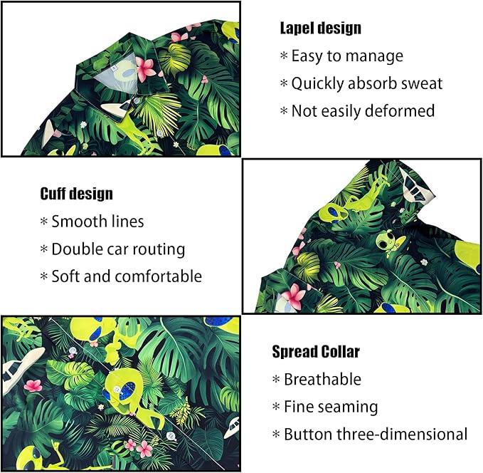 Men's Hawaiian Shirt and Shorts Set 2 Piece Beach Outfits with Bucket Hats for Beach Days and Summer Vibes