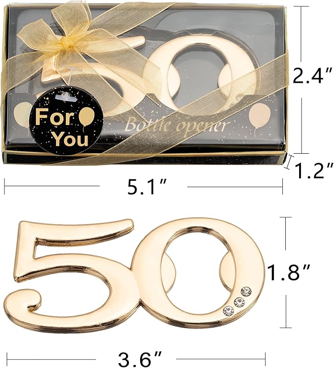 24PCS Latest 50 Bottle Openers for 50th Birthday Party Favors or 50th Wedding Party Gifts 50th Birthday Party Gifts Souvenirs Decorations for Guests