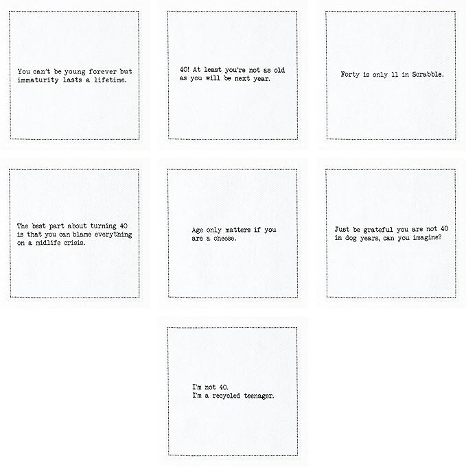 Five Star Funny 40th Birthday Quotes | White Cotton Cocktail Napkins | 50 Luxury Disposable Beverage Napkins with Witty Bar Quotes | Drink Napkins for Parties, Bars, Weddings & Game Nights