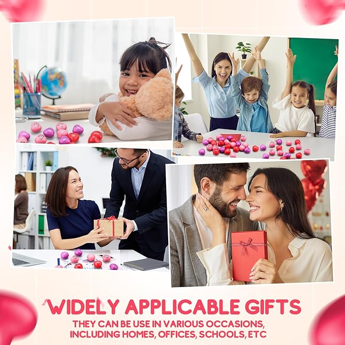 150 Pieces Valentines Day Heart Stress Balls 1.5 Inch Stress Relief Balls Valentine Small Heart Shape Stress Ball Party Favors Valentines Day Gifts for Little Teens