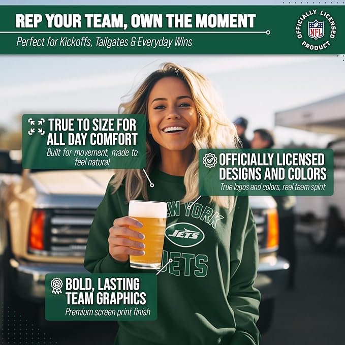 Team Fan Apparel NFL Adult Gameday Football Crewneck Sweatshirt - Cotton Blend - Stay warm, comfortable & stylish on game day