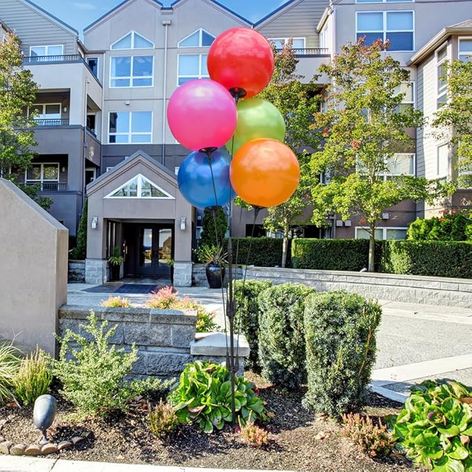 Reusable Outdoor Balloon Clusters - Helium Free, All-Weather, Durable, Plastic Balloons for Advertising, Real Estate, Grand Openings & Events (Red, Pink, Lime, Blue, Orange)