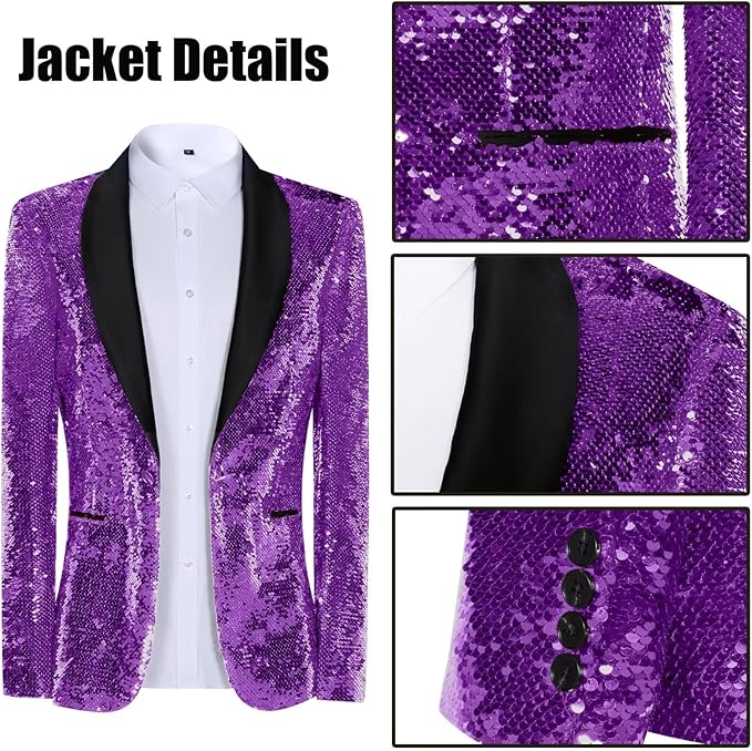 High-End Suits Sequins Men Tuxedo Sparkly Shawl Lapel Homecoming Suit Glitter 2 Pieces Party Prom Festival Blazer Pants