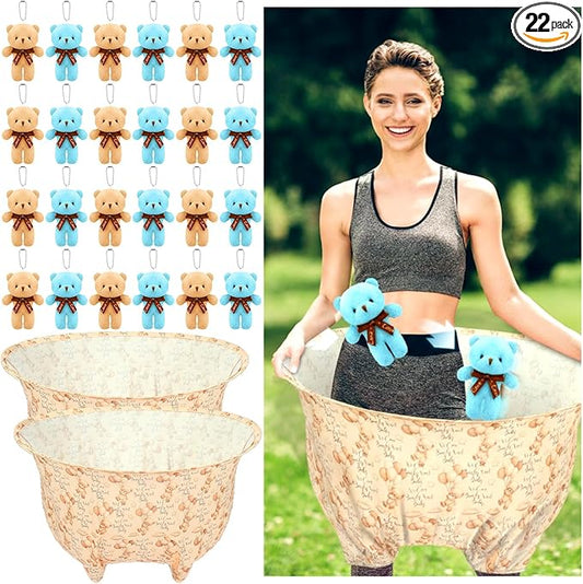 22 Pcs Funny Bear Baby Shower Diapers Games Activities Fun Bridal Shower Games How Many Plushies Can You Catch in Your Big Diaper Gender Reveal for Boys Girls Adults