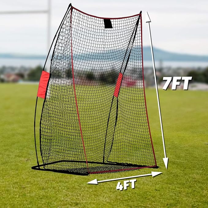Football Kicking Cage Net - Heavy Duty Portable Training Net with Steel Frame for Backyard Indoor Outdoor Field Goal Training & Punting Passing Kicking Practice - Kids & Adults Use