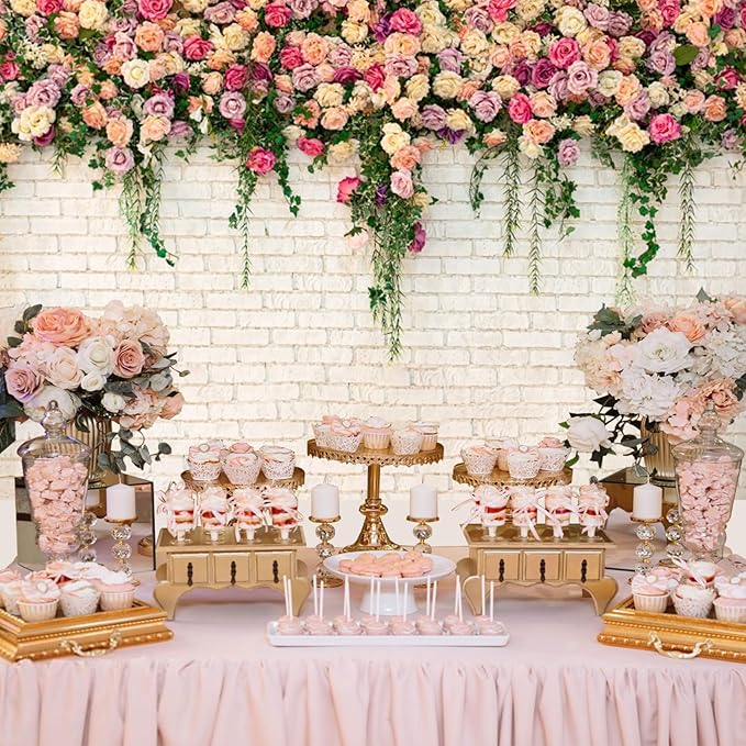 20x10ft Pink Floral Backdrop for Bridal Shower White Wall Photography Background Couple Wedding Party Decorations Bride Engagement Banner Props
