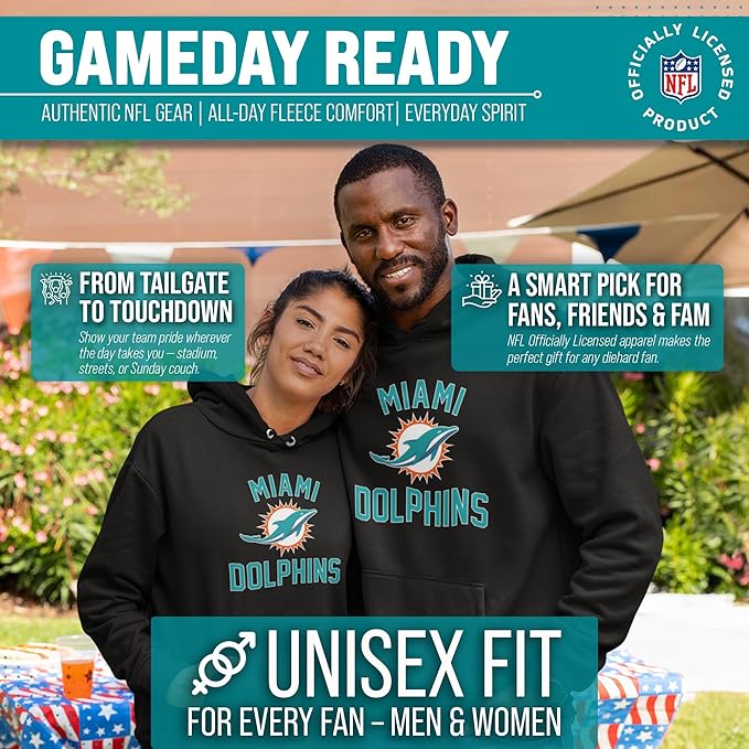 Team Fan Apparel NFL Adult Gameday Hooded Sweatshirt - Poly Fleece Cotton Blend - Stay Warm and Represent Your Team in Style