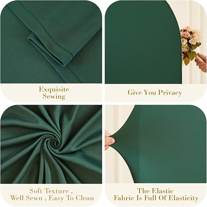 Hunter Green Arch Backdrop Cover Set of 2 Spandex 7.2 and 6ft Arch Covers Stretchy Backdrop Birthday Party Arch Stand Covers for Baby Shower Wedding Bridal Shower Banquet Photo Background Decorations