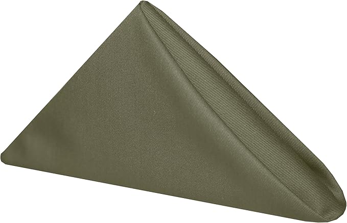 Ultimate Textile Poly-Cotton Twill Olive Cloth Napkins - 17" x 17" (Set of 120) Washable Lunch Napkins for Weddings Restaurants Parties