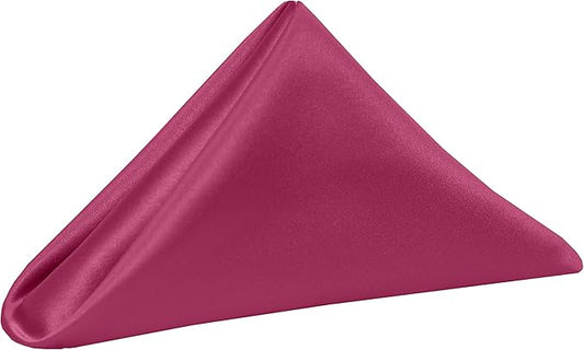 Ultimate Textile Cerise Bridal Satin Wedding Napkins 17" x 17" (Set of 24) - Cloth Napkins Bulk Set, Wrinkle & Stain Resistant Polyester for Events