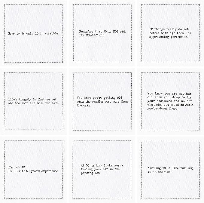 Five Star Funny 70th Birthday Quotes | White Cotton Cocktail Napkins | 50 Luxury Disposable Beverage Napkins with Witty Bar Quotes | Drink Napkins for Parties, Bars, Weddings & Game Nights