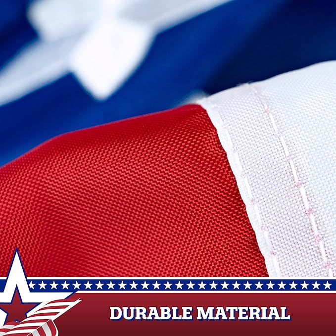 G128 – 10 Pack: USA Pleated Fan Flag 1.5x3 Feet American USA Bunting Decoration Flags EMBROIDERED Patriotic Stars & Sewn Stripes Canvas Header and Brass Grommets