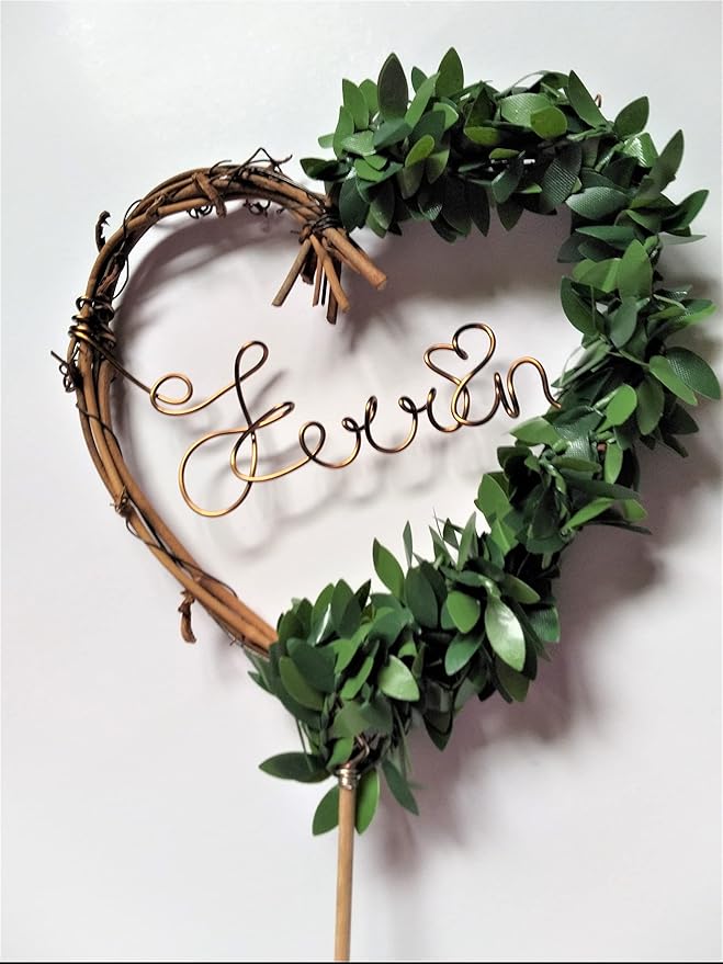 Personalized Any Name Cake Topper for Forest Theme Rustic Weddings, Anniversary Party