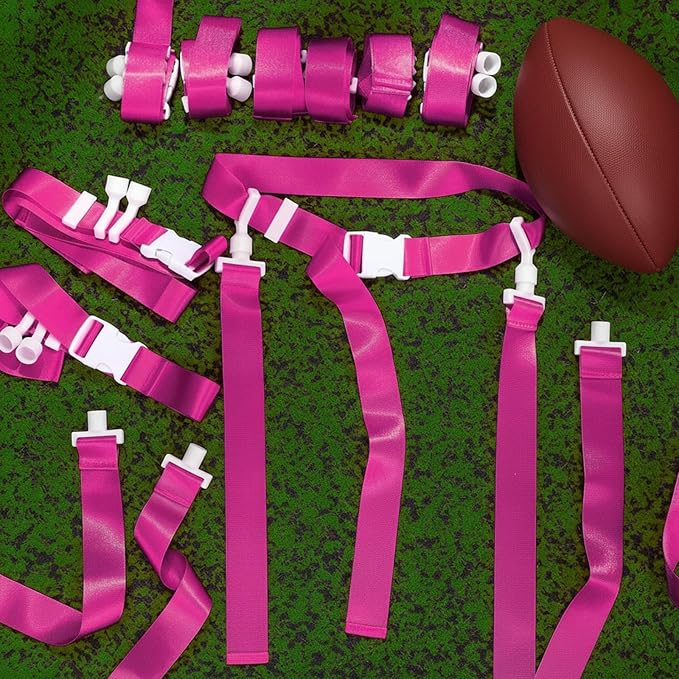 Peryiter 2/12/24/36 Player Flag Football Belt, Adjustable Football Belts and Flags for Kids Youth Adult Sport Team Training