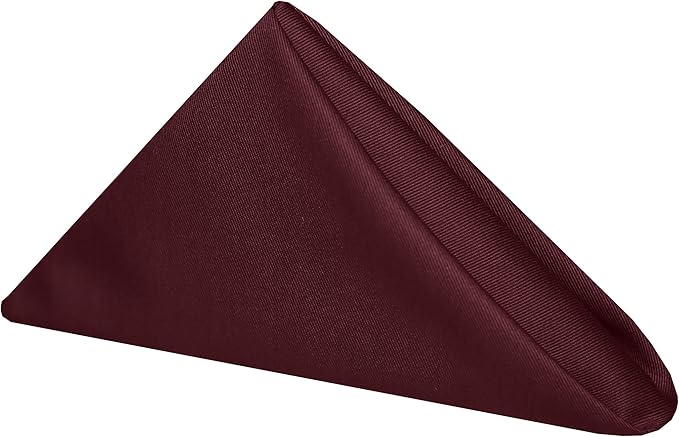 Ultimate Textile Poly-Cotton Twill Burgundy Cloth Napkins - 17" x 17" (Set of 120) Washable Lunch Napkins for Weddings Restaurants Parties