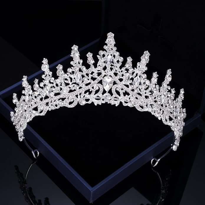 Kamirola Tiaras and Crowns for Women,Tiaras Earrings Necklace, Crystal Bridal Jewelry Set（TR83