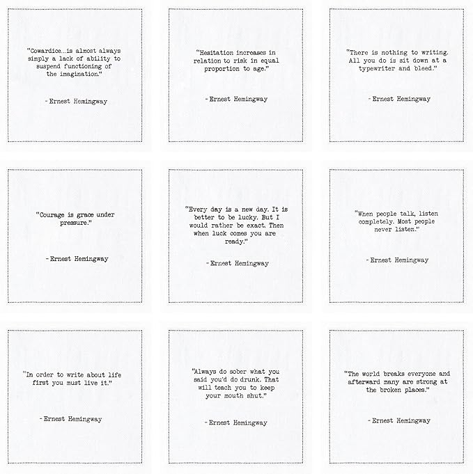 Five Star Hemingway Quotes | White Cotton Cocktail Napkins | 50 Luxury Disposable Beverage Napkins with Witty Bar Quotes | Drink Napkins for Parties, Bars, Weddings & Game Nights