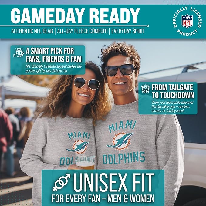 Team Fan Apparel NFL Adult Gameday Football Crewneck Sweatshirt - Cotton Blend - Stay warm, comfortable & stylish on game day