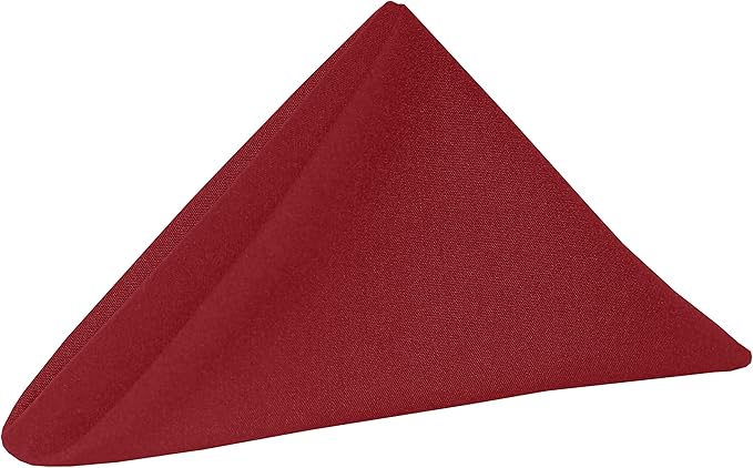 Ultimate Textile Cotton-Feel Red Cloth Napkins - 17" x 17" (Set of 60) Washable Dining Quality Polyester, Wrinkle & Stain Resistant