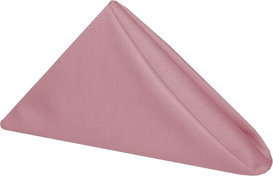 Ultimate Textile Poly-Cotton Twill Dusty Rose Cloth Napkins - 17" x 17" (Set of 12) Washable Lunch Napkins for Weddings Restaurants Parties