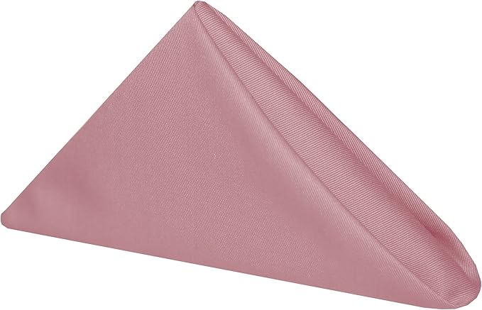 Ultimate Textile Poly-Cotton Twill Dusty Rose Cloth Napkins - 17" x 17" (Set of 24) Washable Lunch Napkins for Weddings Restaurants Parties
