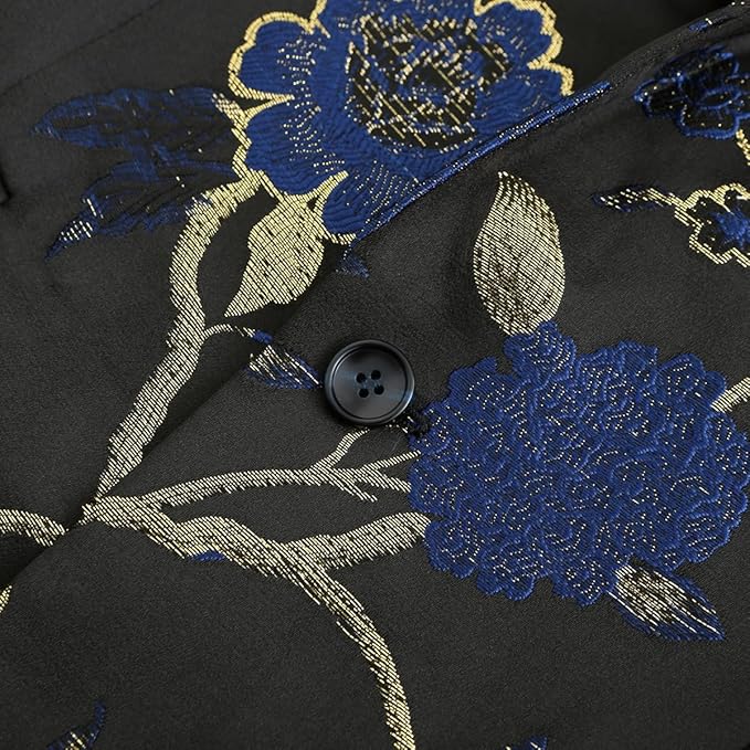 Cloudstyle Mens 2 Piece Floral Dress Suit One Button Dinner Tuxedo Jacket & Pants