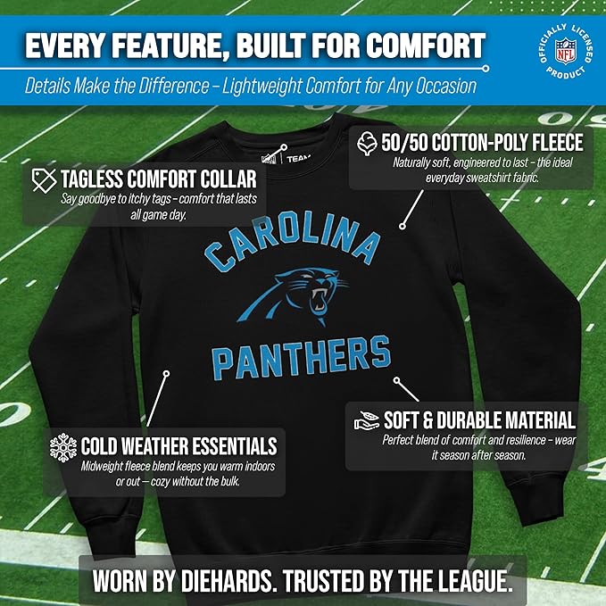 Team Fan Apparel NFL Adult Gameday Football Crewneck Sweatshirt - Cotton Blend - Stay warm, comfortable & stylish on game day
