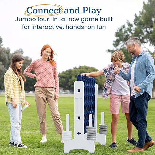 ECR4Kids Jumbo 4-To-Score, Giant Game, Navy/White
