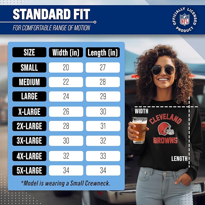 Team Fan Apparel NFL Adult Gameday Football Crewneck Sweatshirt - Cotton Blend - Stay warm, comfortable & stylish on game day