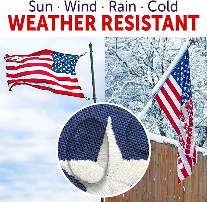 US Flag 6 x 10 ft: 100% American Made – 2 Ply Polyester - Embroidered Stars and Sewn Stripes