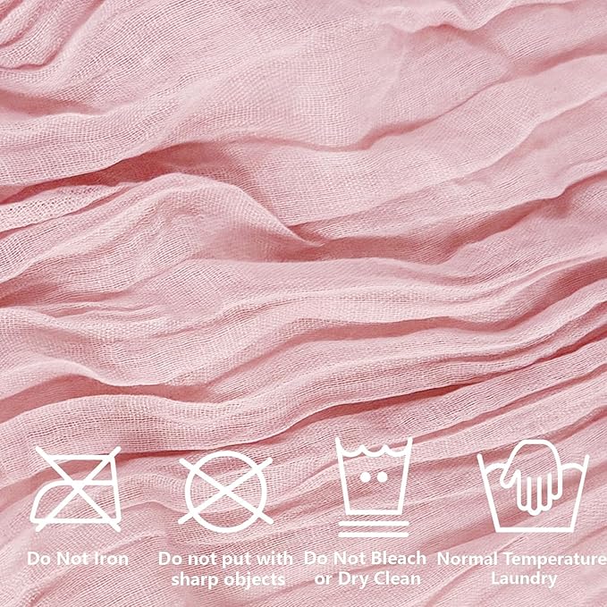 16 Pack 10Ft Cheesecloth Table Runners – Boho Gauze Vintage Table Decor, 120 Inch Long Rustic Cheese Cloth Runner for Wedding, Bridal Shower, Birthday, Romantic Party (Pink, 24" x 120"-16Packs)